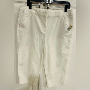 Talbots White Wide Leg Capris